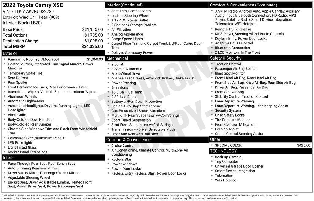 used 2022 Toyota Camry car, priced at $26,901