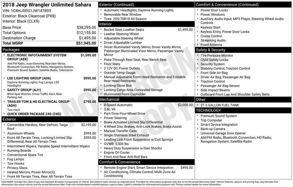 used 2018 Jeep Wrangler Unlimited car, priced at $19,501