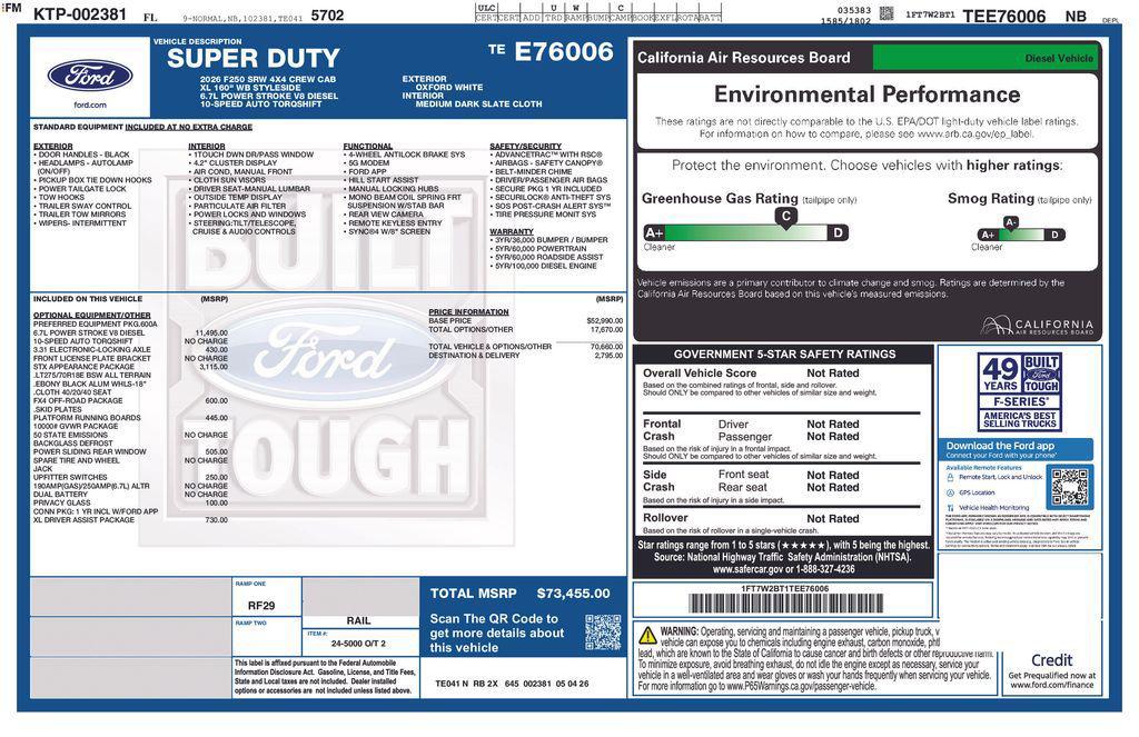 new 2026 Ford F-250 car, priced at $65,738