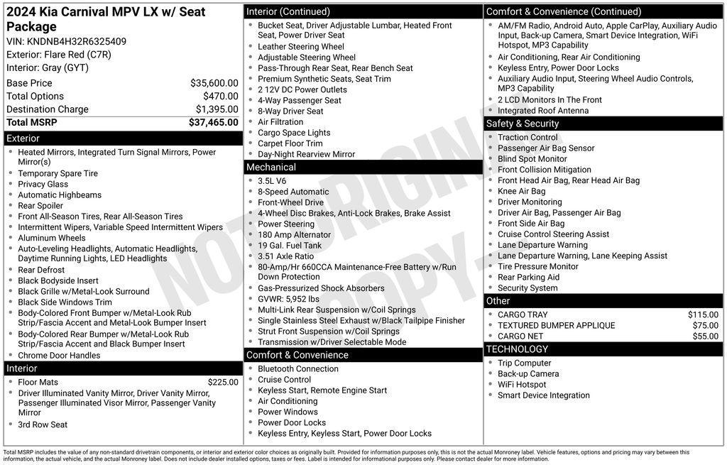 used 2024 Kia Carnival car, priced at $33,501