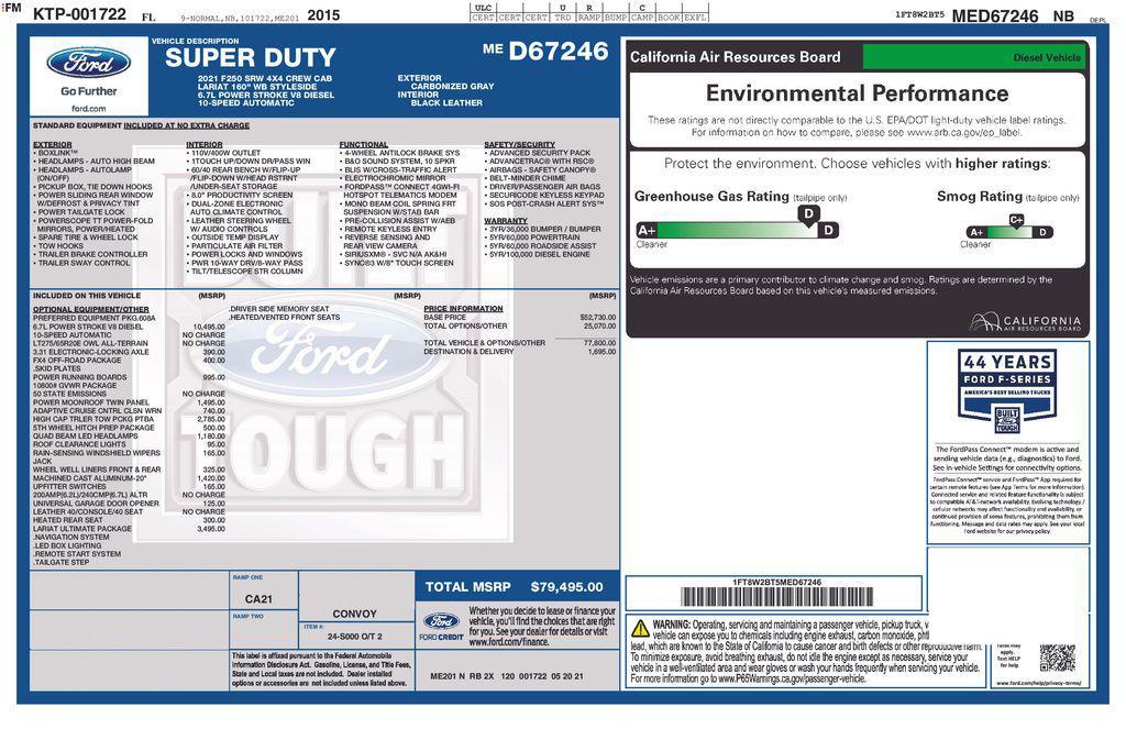 used 2021 Ford F-250 car, priced at $62,000