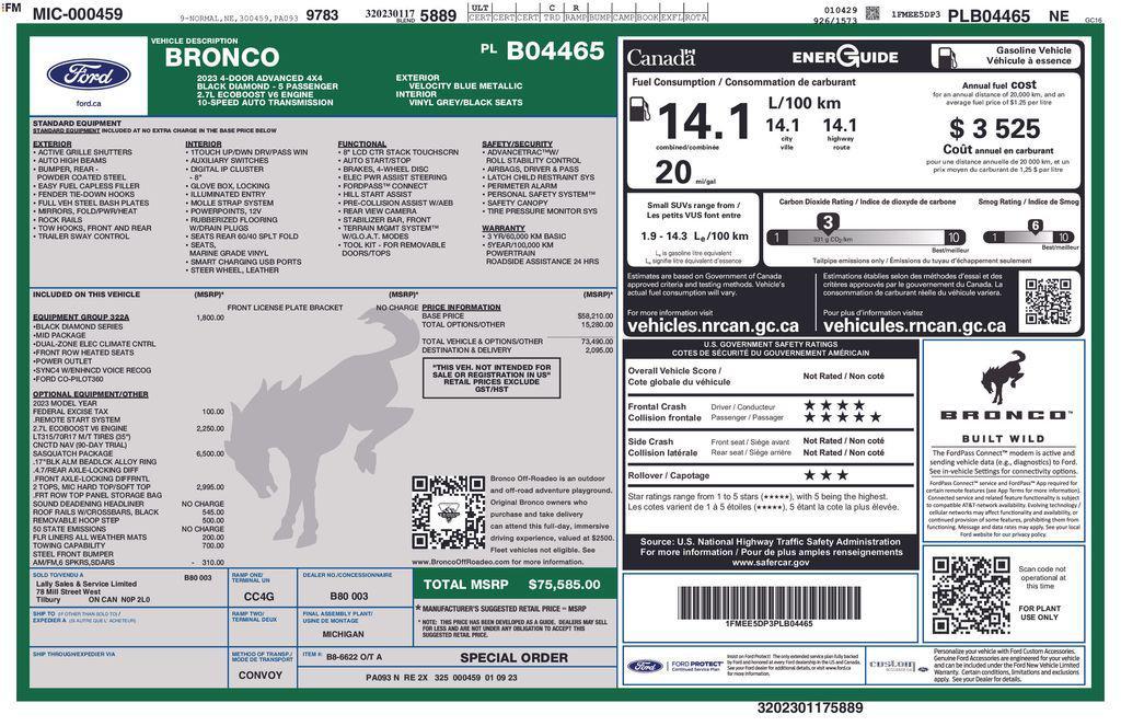 used 2023 Ford Bronco car, priced at $39,900