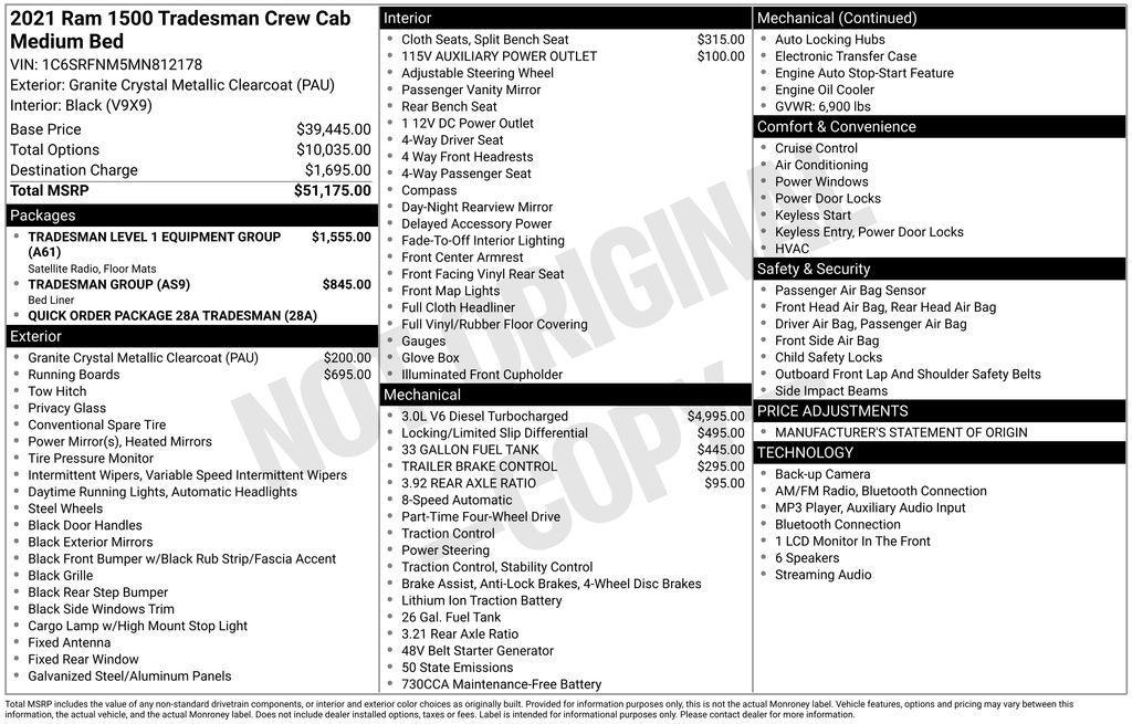 used 2021 Ram 1500 car, priced at $31,900