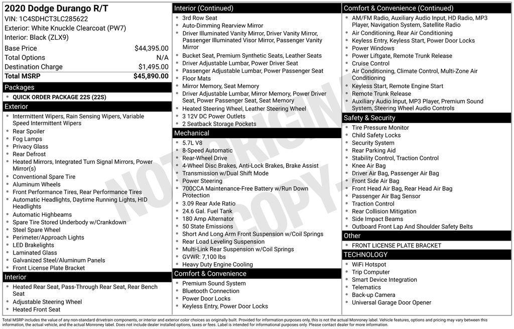 used 2020 Dodge Durango car, priced at $28,900