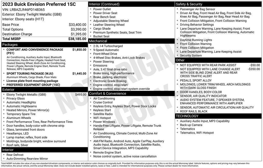 used 2023 Buick Envision car, priced at $25,000