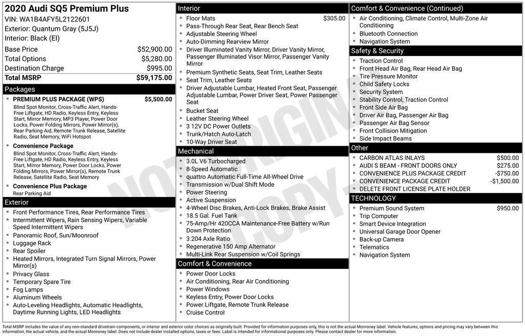 used 2020 Audi SQ5 car, priced at $24,954