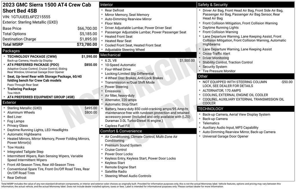 used 2023 GMC Sierra 1500 car, priced at $55,900