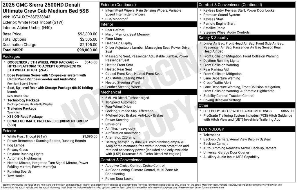 used 2025 GMC Sierra 2500 car, priced at $86,750