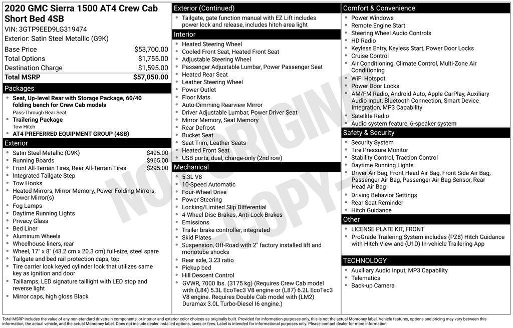 used 2020 GMC Sierra 1500 car, priced at $32,900