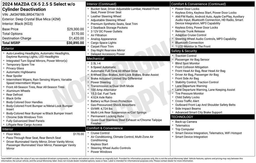 used 2024 Mazda CX-5 car, priced at $26,000
