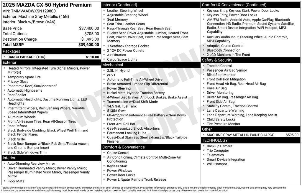 used 2025 Mazda CX-50 Hybrid car, priced at $34,324