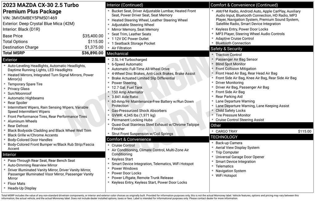 used 2023 Mazda CX-30 car, priced at $27,000