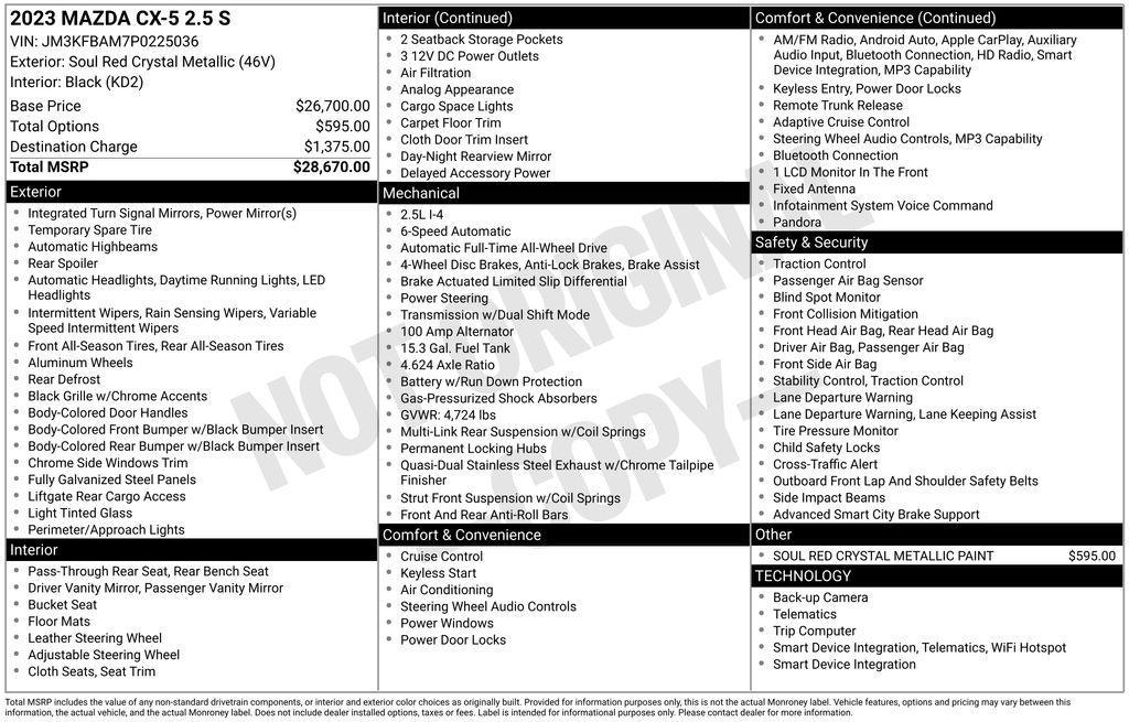 used 2023 Mazda CX-5 car, priced at $26,948