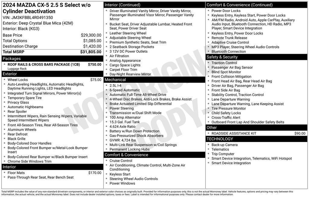 used 2024 Mazda CX-5 car, priced at $24,500