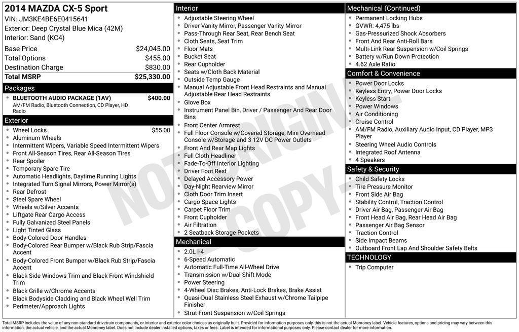 used 2014 Mazda CX-5 car, priced at $9,850