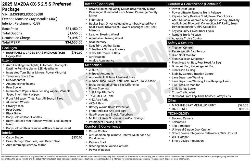 used 2025 Mazda CX-5 car, priced at $27,500