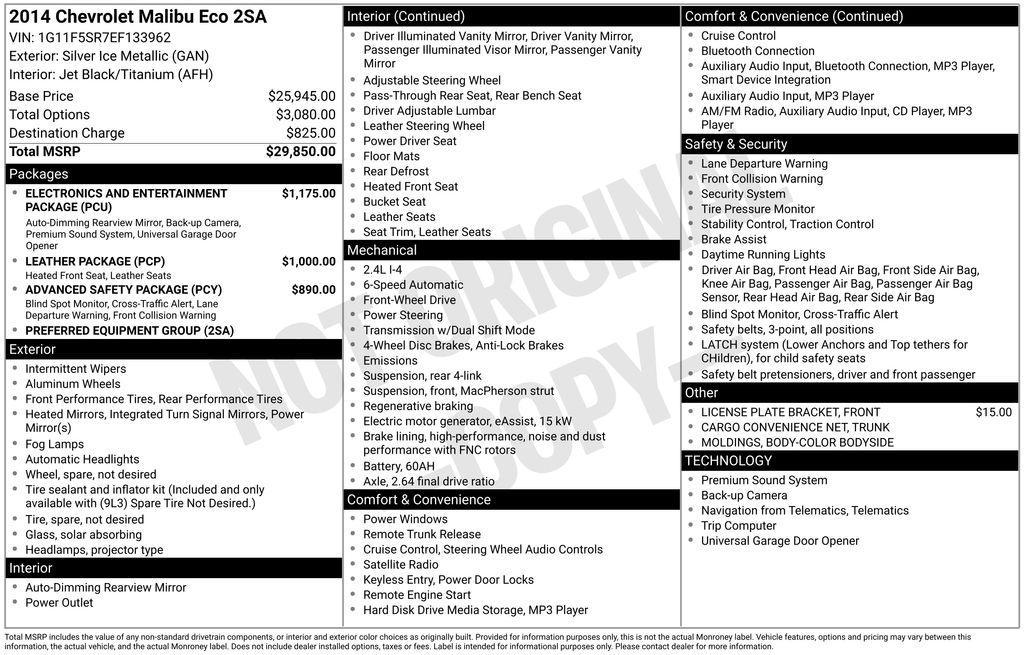 used 2014 Chevrolet Malibu car, priced at $10,500