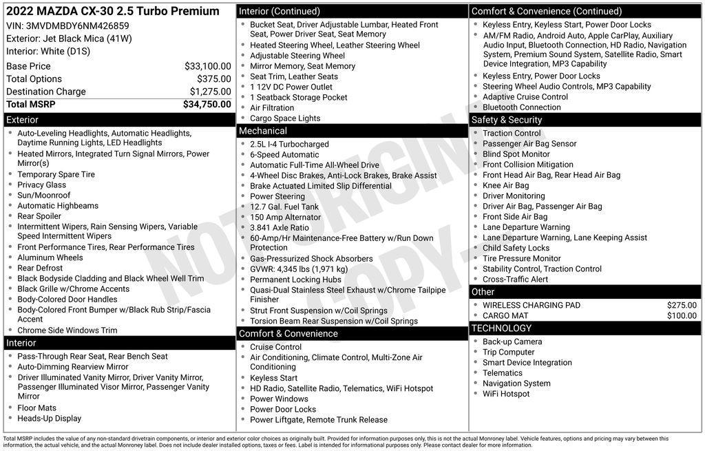 used 2022 Mazda CX-30 car, priced at $22,500