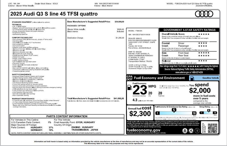 used 2025 Audi Q3 car, priced at $27,778