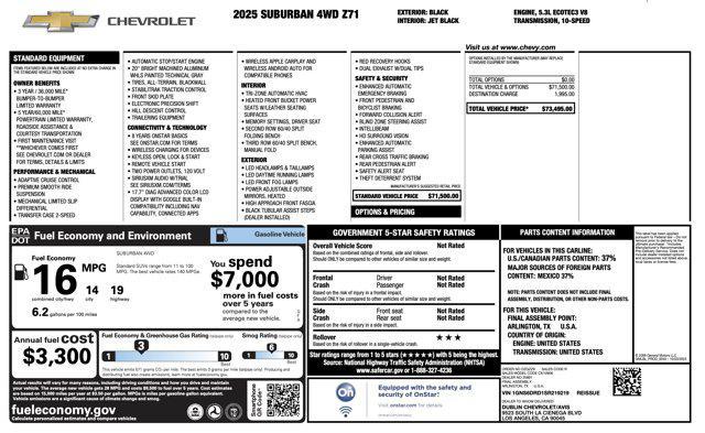 used 2025 Chevrolet Suburban car, priced at $62,900