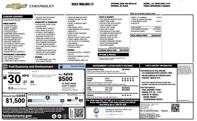 used 2023 Chevrolet Malibu car, priced at $12,705