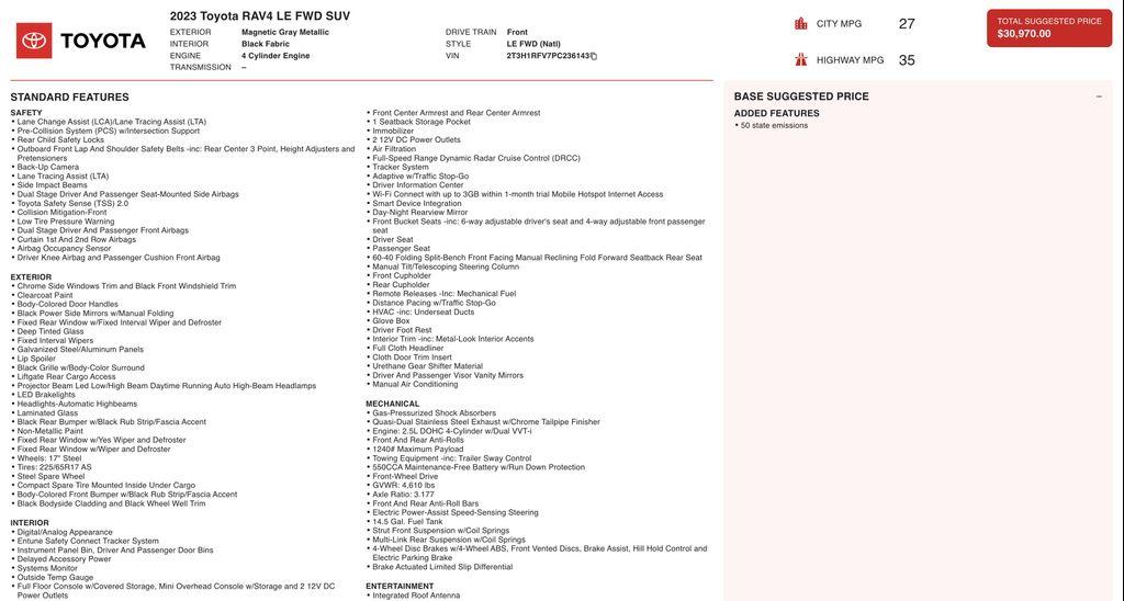 used 2023 Toyota RAV4 car, priced at $20,720