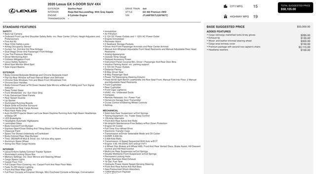 used 2020 Lexus GX 460 car