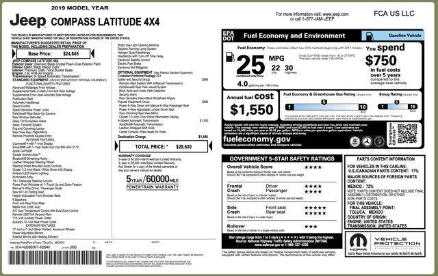 used 2019 Jeep Compass car, priced at $13,505