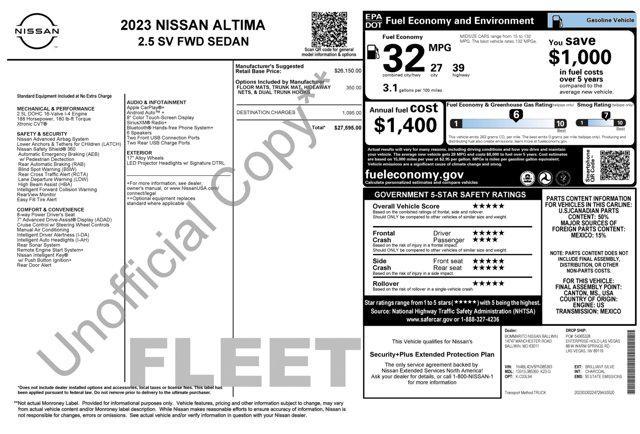 used 2023 Nissan Altima car, priced at $16,500