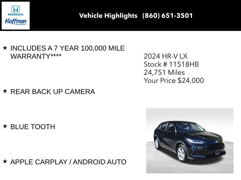 used 2024 Honda HR-V car, priced at $24,000