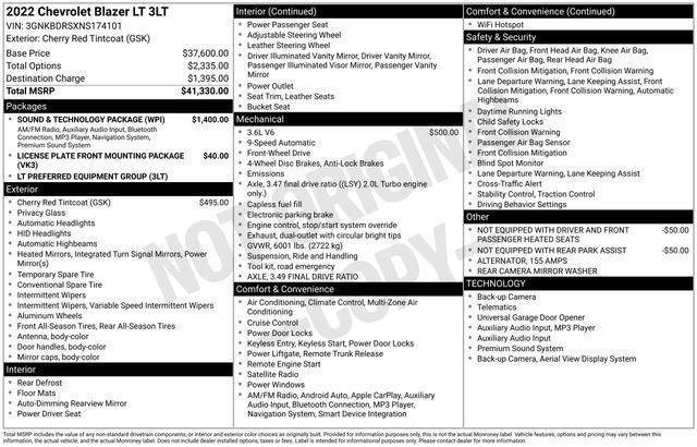 used 2022 Chevrolet Blazer car, priced at $23,677