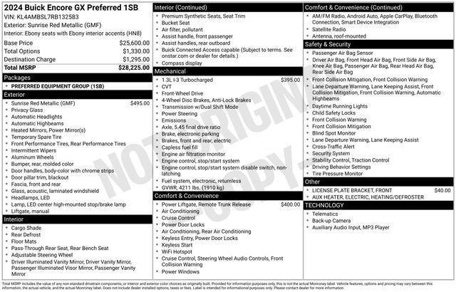 used 2024 Buick Encore GX car, priced at $22,866