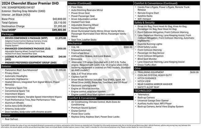 used 2024 Chevrolet Blazer car, priced at $31,143