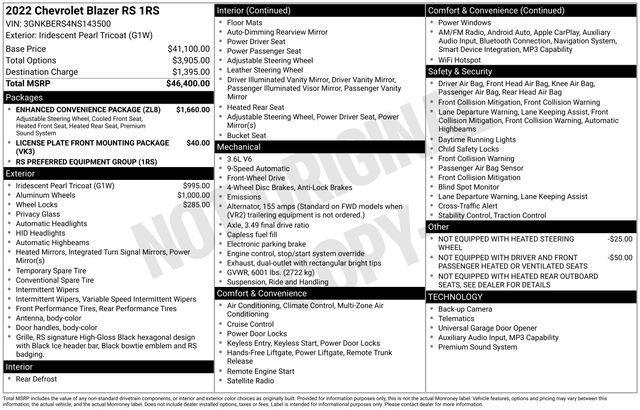 used 2022 Chevrolet Blazer car, priced at $28,738