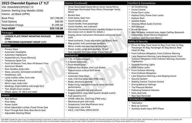 used 2023 Chevrolet Equinox car, priced at $18,907