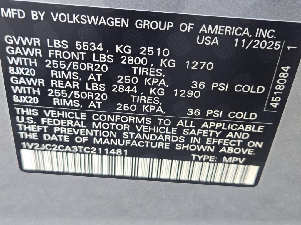 new 2026 Volkswagen Atlas Cross Sport car, priced at $41,058