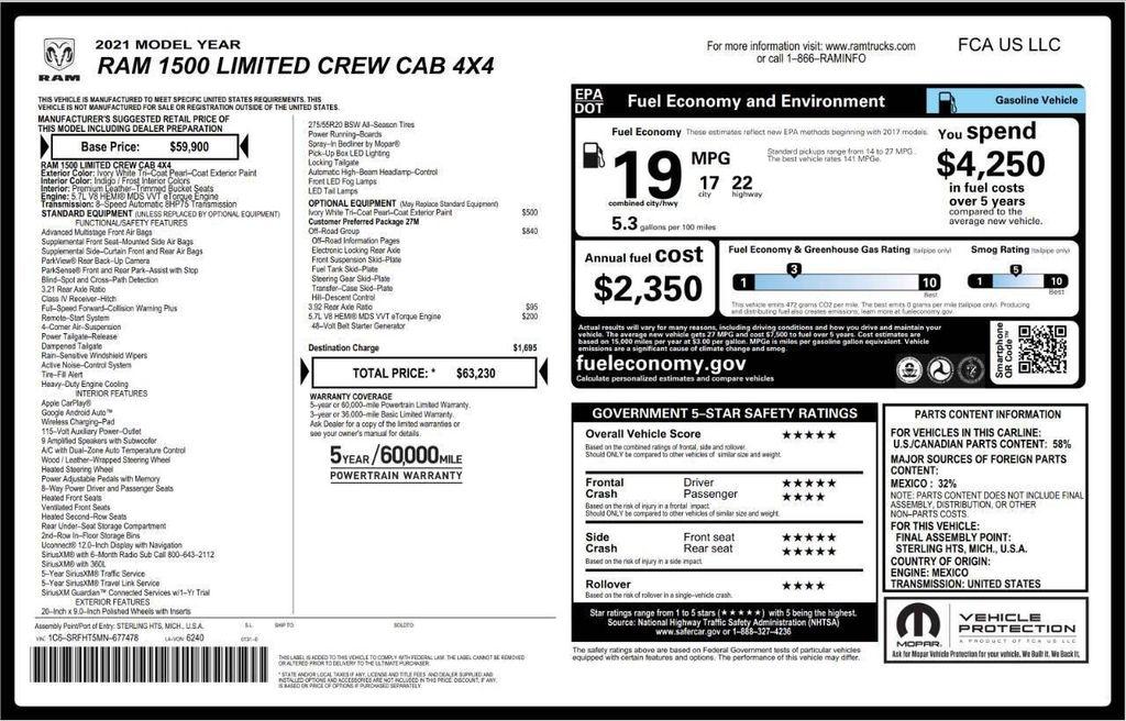 used 2021 Ram 1500 car, priced at $37,495