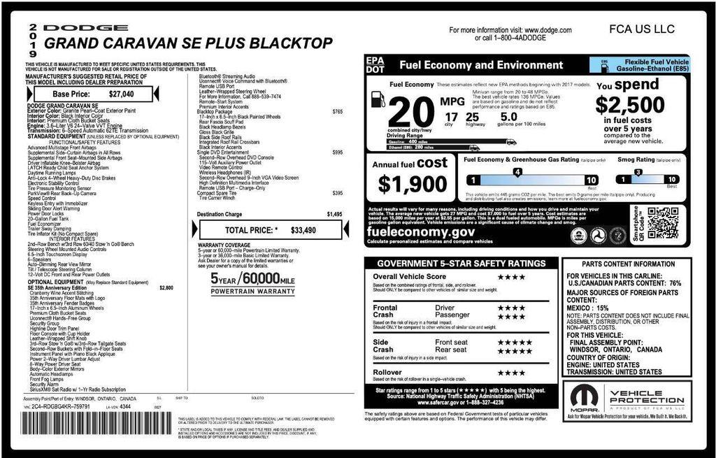 used 2019 Dodge Grand Caravan car, priced at $13,574