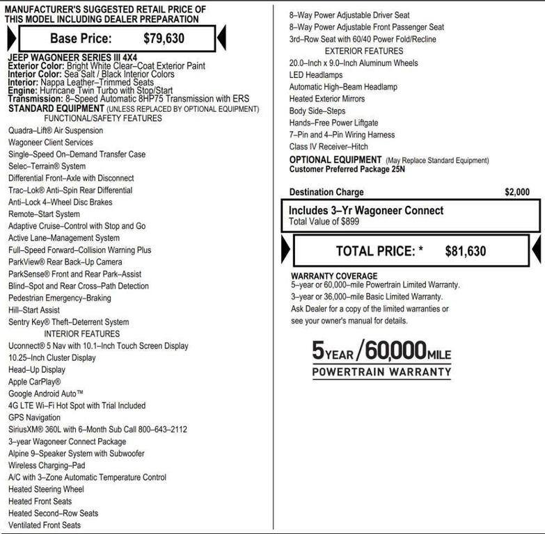used 2024 Jeep Wagoneer car, priced at $51,995