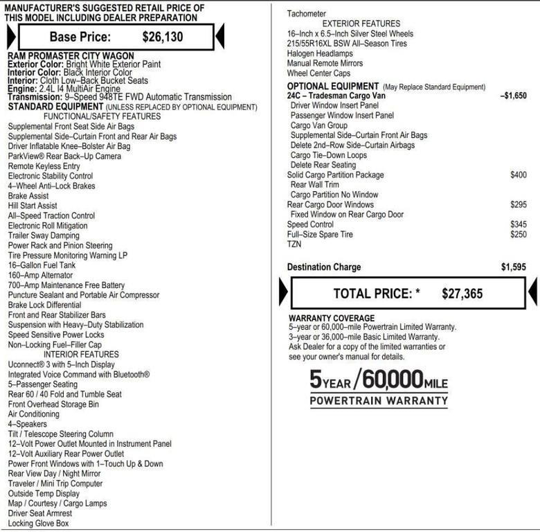 used 2020 Ram ProMaster City car, priced at $15,818