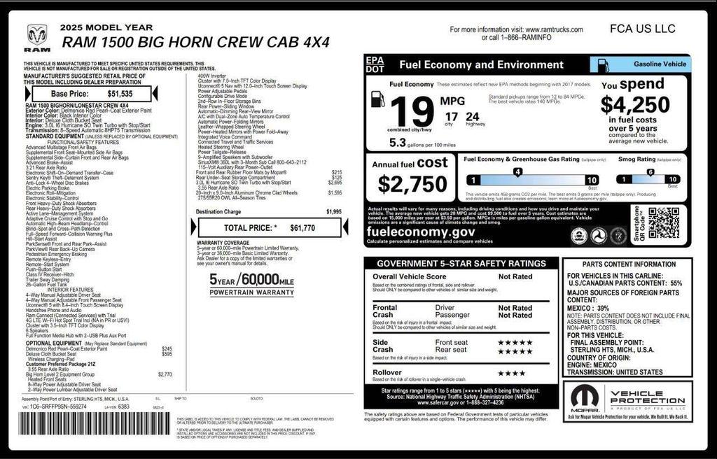 used 2025 Ram 1500 car, priced at $35,980