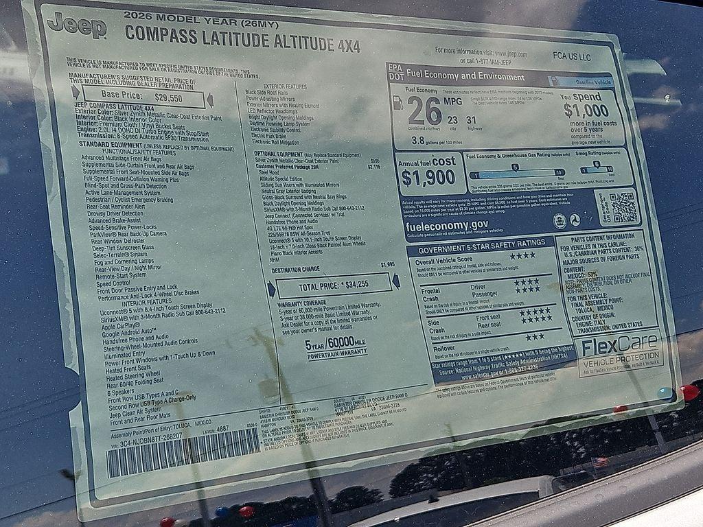 new 2026 Jeep Compass car, priced at $30,640