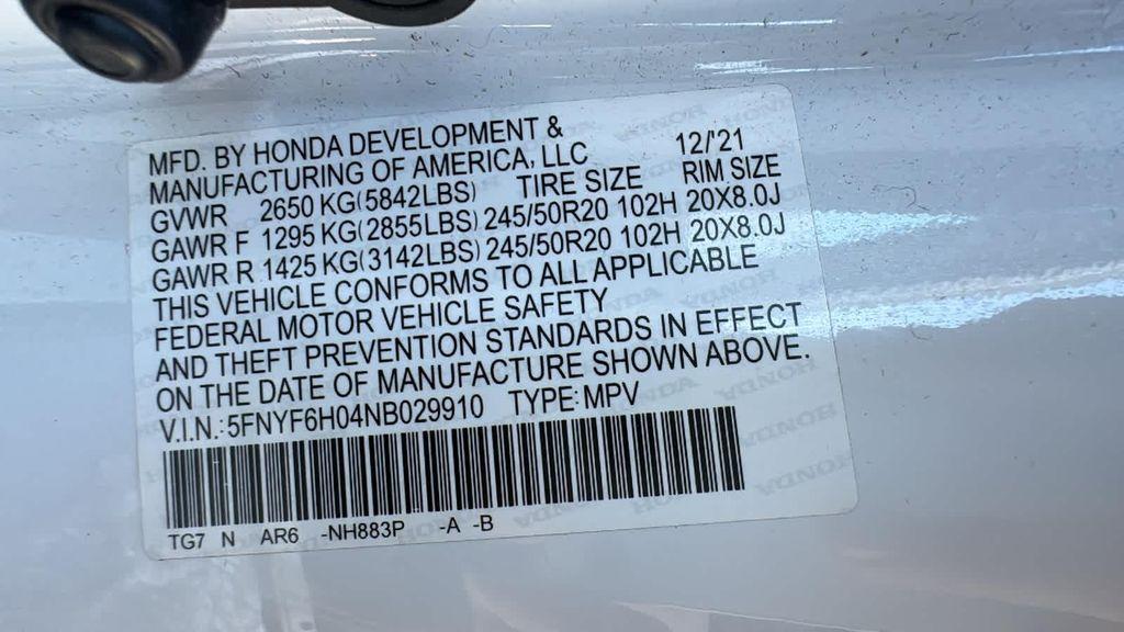 used 2022 Honda Pilot car, priced at $35,999