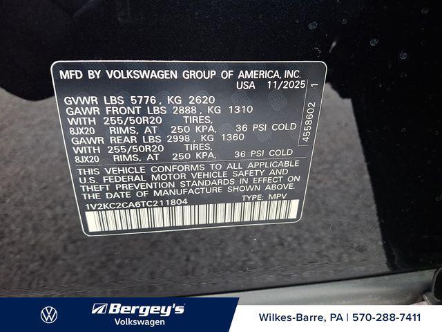 new 2026 Volkswagen Atlas Cross Sport car, priced at $45,397