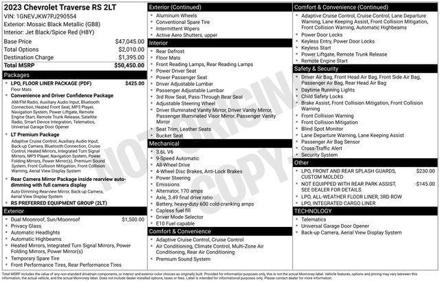 used 2023 Chevrolet Traverse car, priced at $35,995