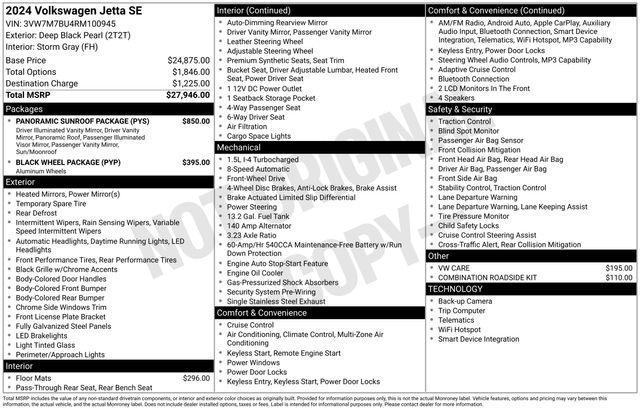 used 2024 Volkswagen Jetta car, priced at $19,995