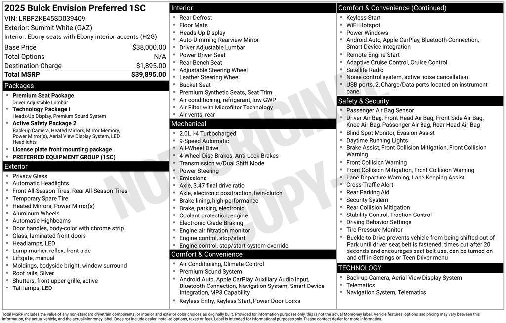 used 2025 Buick Envision car, priced at $30,499
