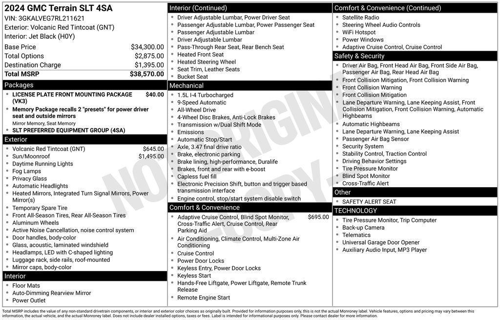 used 2024 GMC Terrain car, priced at $27,749