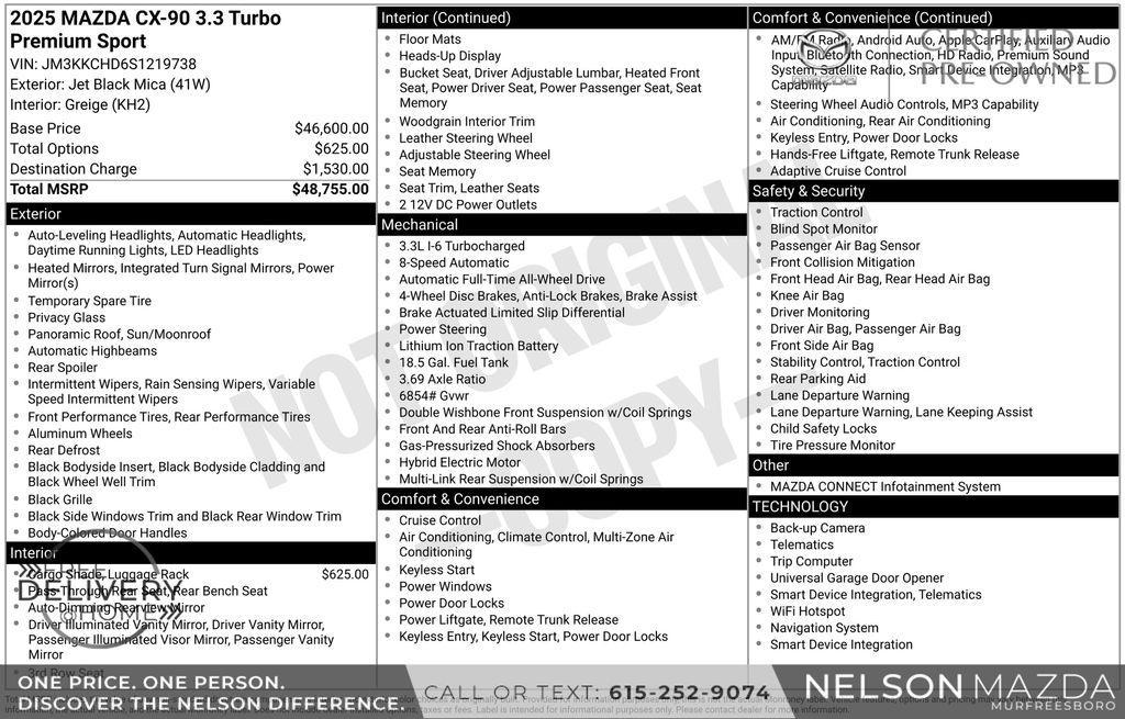 used 2025 Mazda CX-90 car, priced at $42,899