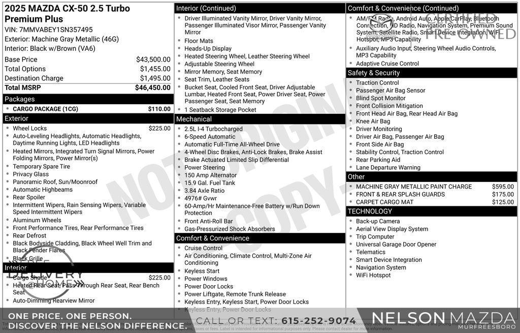 used 2025 Mazda CX-50 car, priced at $37,990